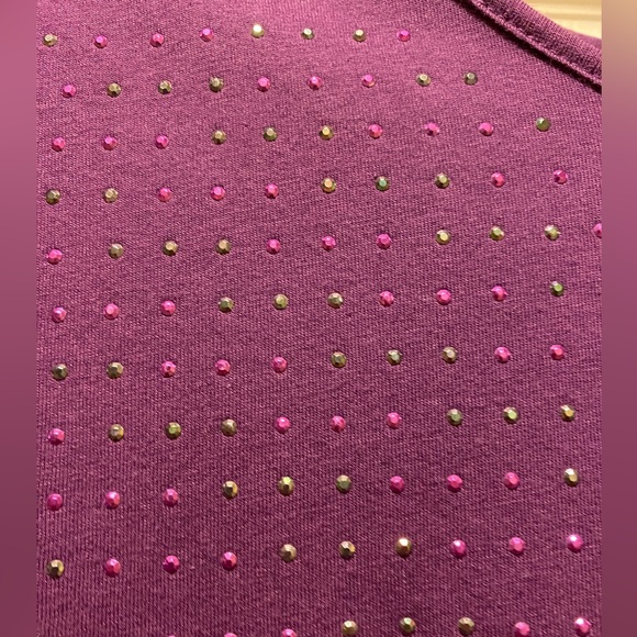 Lane Bryant, relaxed fit, purple top with small sequin-like embellishments. - Picture 5 of 5